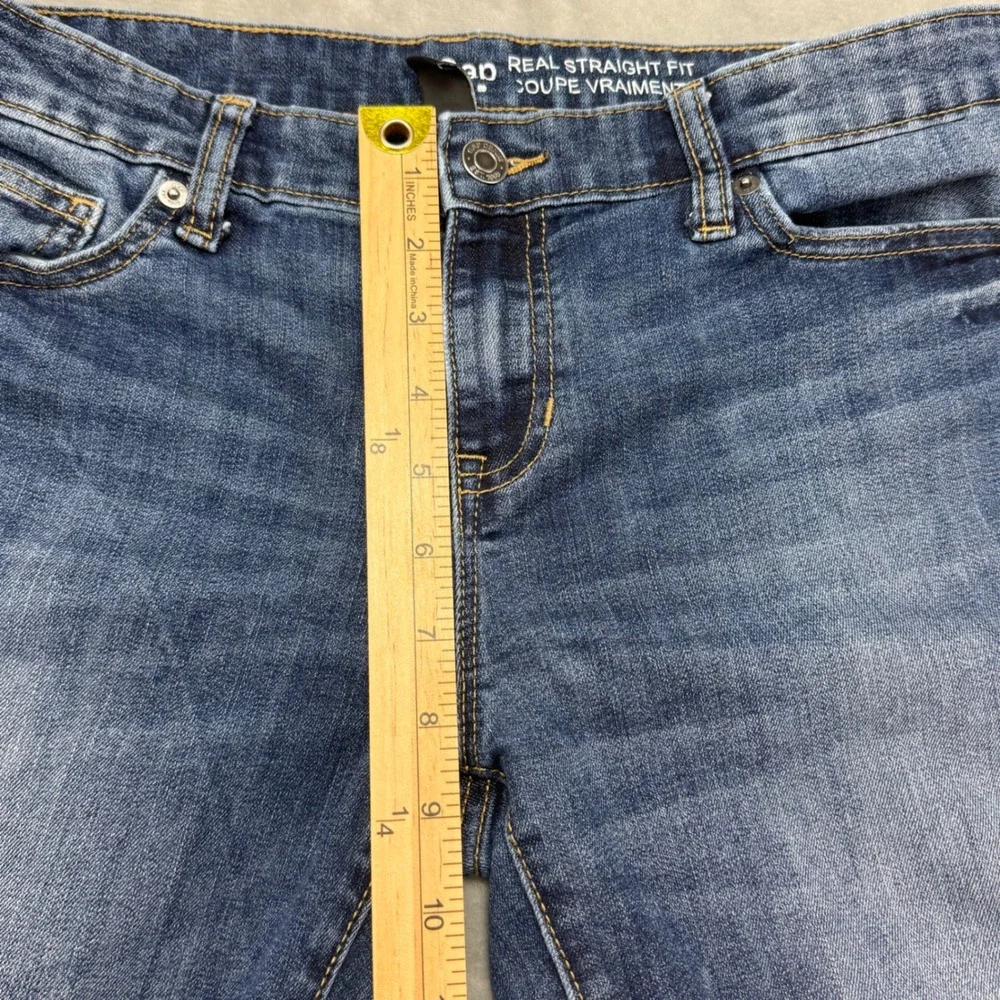 Gap Women Real Straight Fit Jeans Blue Denim Size 8 Regular‎ (32x29)